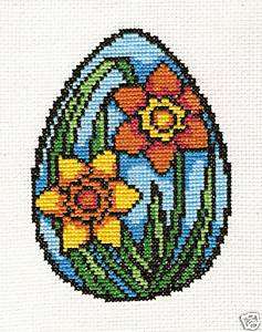 Stained Glass Art, Easter egg Sunny Daffodils  