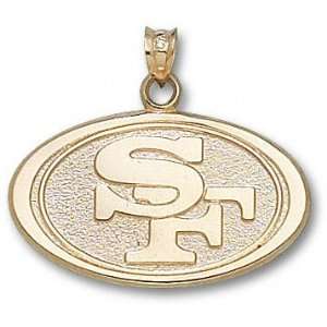  San Francisco 49ers 10K Gold SF Logo 5/8 Pendant 