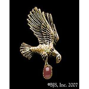   Agate set gemstone, Eagle Animal Jewelry, 14 k gold 