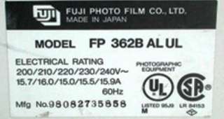 Fuji FujiFilm MiniLab FP362BAL Optical Film Processor  