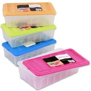 4pc Assorted Color Plastic Storage Box: Grocery & Gourmet Food