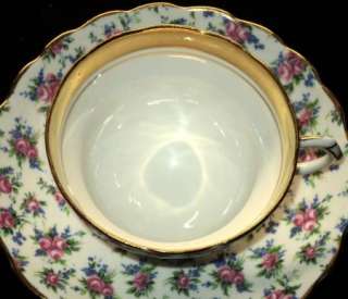 Rosina ROSE CHINTZ ROSES GOLD Tea cup and saucer  