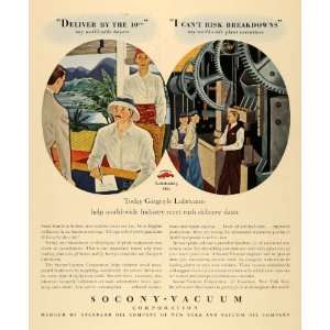 1933 Ad Socony Vacuum Gargoyle Lubricants Oils Atherton   Original 