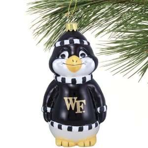Wake Forest Demon Deacons Blown Glass Penguin Ornament:  