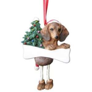  Red Doxie Wobbly Legs Christmas Ornament