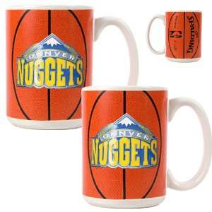  Denver Nuggets NBA 2pc Ceramic Gameball Mug Set   Primary Logo 
