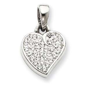  Sterling Silver Swarovski Crystal Heart Pendant Jewelry