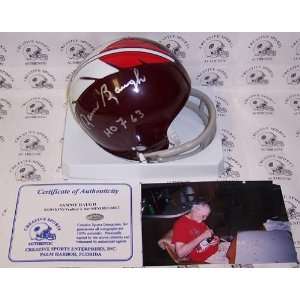 Sammy Baugh   Riddell   Autographed 2 Bar T/B Feather Mini Helmet 