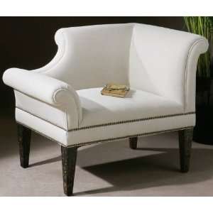 New Designer Sculpted Armchair White Ultra Luxe Right  