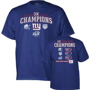  New York Giants  Blue  3X Super Bowl Champions 