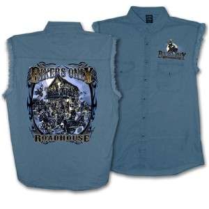 Sleeveless Biker/Western Denim Biker Roadhouse Shirt  