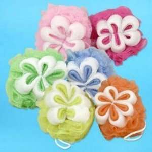  Bath Sponge 6D Nylon W/Flower Design Case Pack 60 