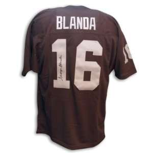  George Blanda Signed Raiders Black t/b Jersey Sports 