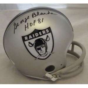  George Blanda Autographed Oakland Raiders Throwback Mini 