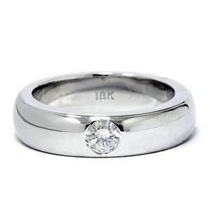 18K White Gold .16CT Round Diamond Promise Ring: Jewelry