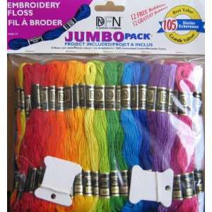   Floss Jumbo Pack w 105 Skeins & 12 Bobbins Arts, Crafts & Sewing