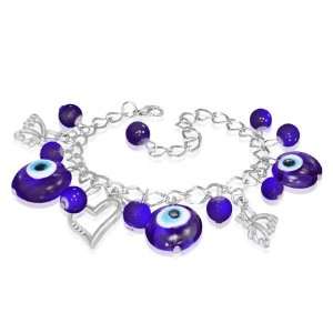 Fashion Violet Purple Evil Eye Beads Ball Love Heart Butterfly Womens 