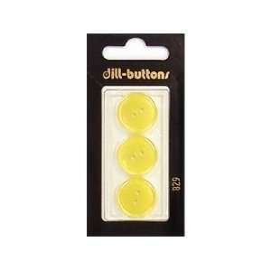  Dill Buttons 18mm 2 Hole Yellow 3 pc (6 Pack) Pet 