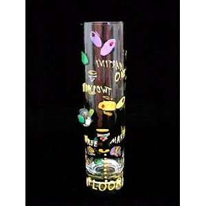   Two Martini Design   Hand Painted   Bud Vase   7.5 inches tall