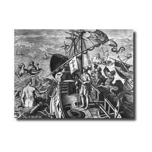  On Board His Caravel Discovering America Giclee Print: Home & Kitchen