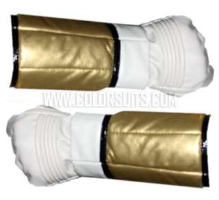 Mighty Morphin Power Rangers White Ranger Gloves Cuffs   Synthetic 