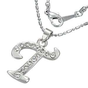 The Stainless Steel Jewellery Shop   Alphabet Pendant letter T with 