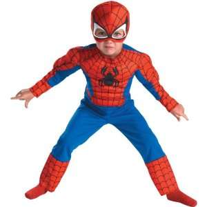Lets Party By Disguise Inc Spider Man Muscle Toddler Costume / Red 
