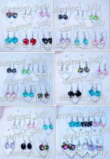 wholesale 144pairs Mix Fashion glass crystal earrings  