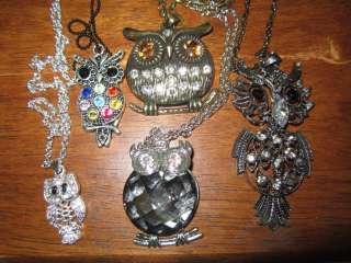 pc necklace wholesale lot large owl bird vintage vtg rainbow  