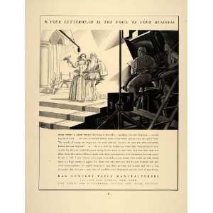 1937 Ad Rag Content Paper Manufacturers Movie Studio   Original Print 