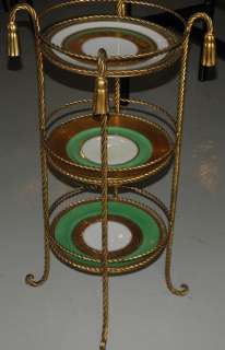 Unusual Hollywood Regency Gold Encrusted Plate Table NR  