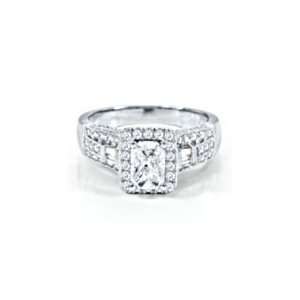   Cushella, Baguette & Round Diamond Engagement Ring, Vivaldi Collection