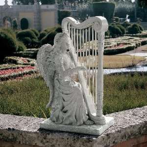   Harp Home Garden Statue Sculpture Figurine 