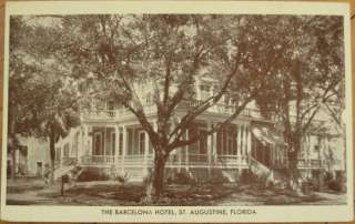 1920 Postcard: Barcelona Hotel St Augustine, Florida FL  