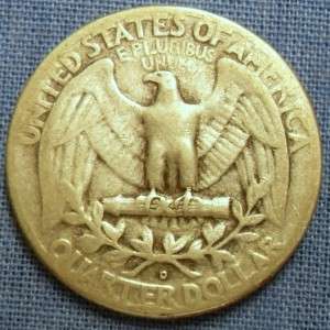 1950 US Washington Quarter*D over S* Mint Mark*Error Coin*Very Fine 