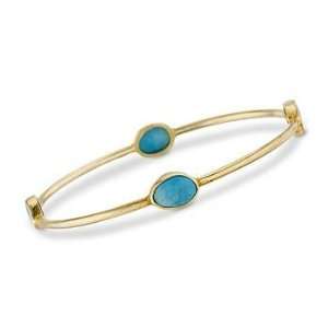    10.00 ct. t.w. Turquoise Bangle Bracelet In Vermeil. 7.5 Jewelry
