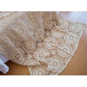   Style Hand crochet Cotton/Linen Throw blanket F: Home & Kitchen