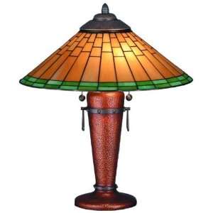  Roycroft Cone Tiffany Stained Glass Table Lamp 23.5 Inches 