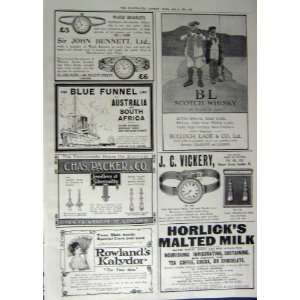    1912 ADVERTISEMENT WATCH HORLICKS WHISKY JEWELLERS