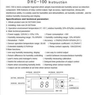 humidity control controller dhc 100 datasheet
