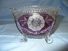 Vintage Anna Hutte Ruby Lead Crystal Candy Dish