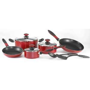  New   Mirro 10pc Cookset Red by T Fal/Wearever   A796SA64 