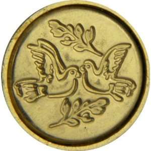  Twin Doves Brass Wax Seal Stamp with Ceramic Handle 