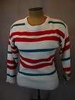 vtg 80s acrylic KNIT pull over sweater (white/red/teal​