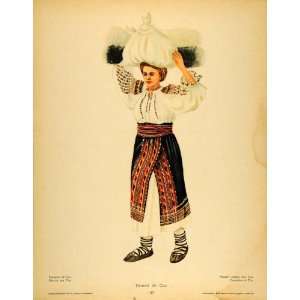  1937 Costume Peasant Woman Miercurea Ciuc Romania Print 