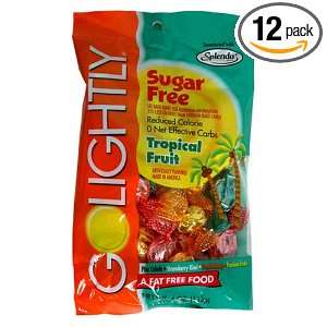 GoLightly Sugar Free Candy, Tropical Fruit Hard Candy, 4 Ounces (Pack 