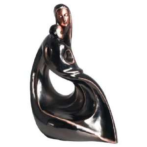  Contemporary Mother Holding Child Statue   Colored Copper 