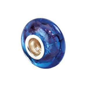  Kera Silver Blue & Purple Murano Glass Bead/Sterling Silver: Jewelry