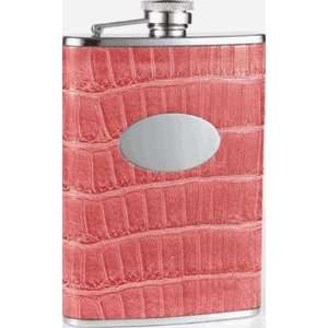  Merveilleux Pink Synthetic Leather 8oz Flask Kitchen 