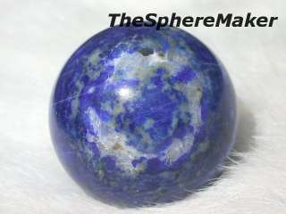   LAZULI SPHERE w PYRITE n CALCITE AZURE BLUE BALL GR8 4 GIFT 1.27D